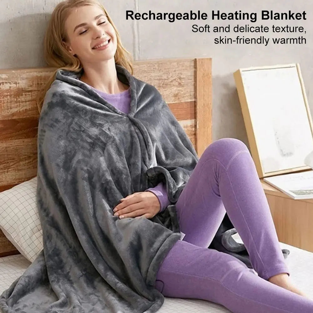 USB Electric Heated Blanket 3 Heating Levels Fleece Heated Blanket Portable Heated Blanket Cape