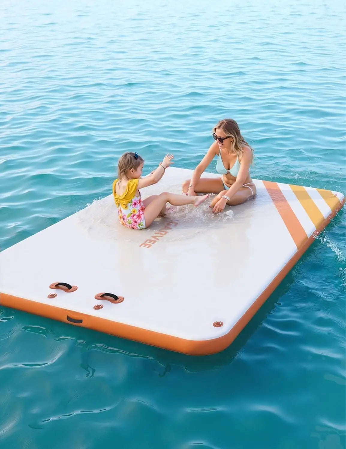 Inflatable Floating Dock, Swim Platform Floating Dock for Lake, Beach, Pond