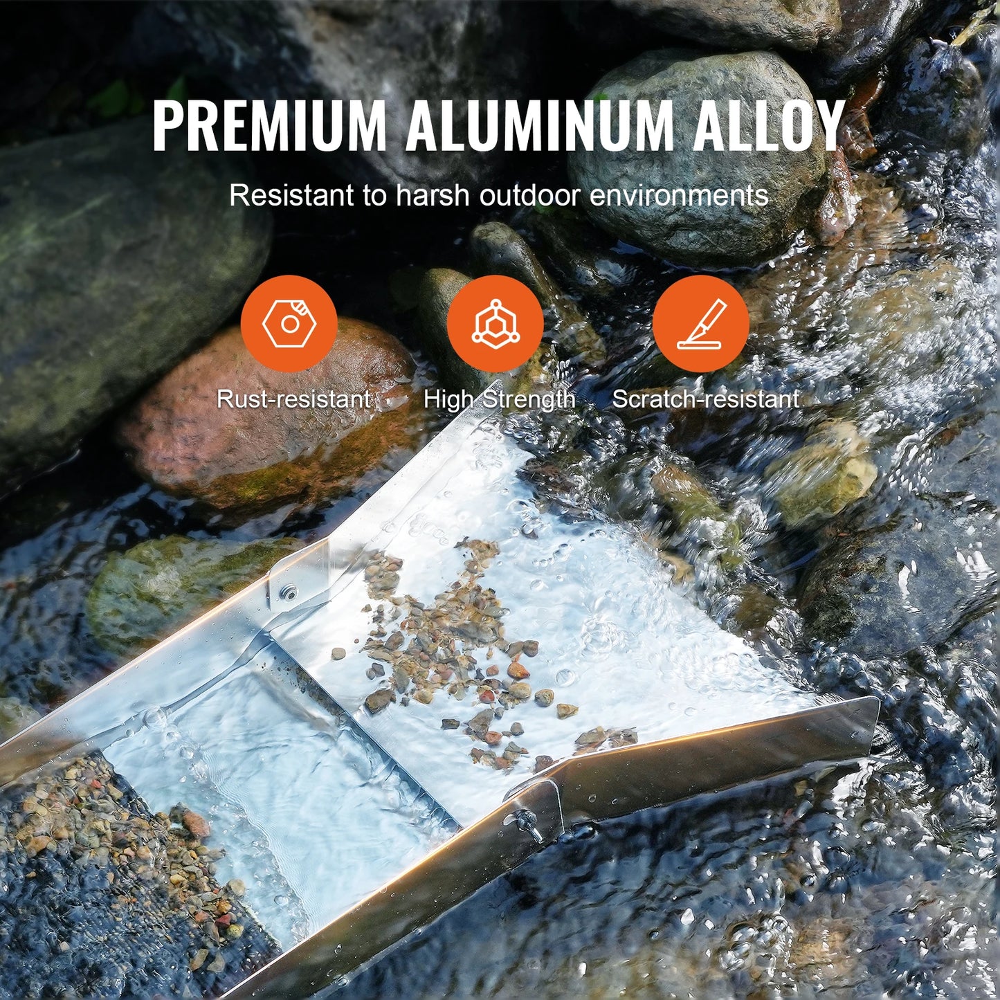 50" or 12" Complete Sluice Box Gold Panning Kit Aluminum Alloy Gold Mining Equipment 23/16 PCS Gold Prospecting Kit