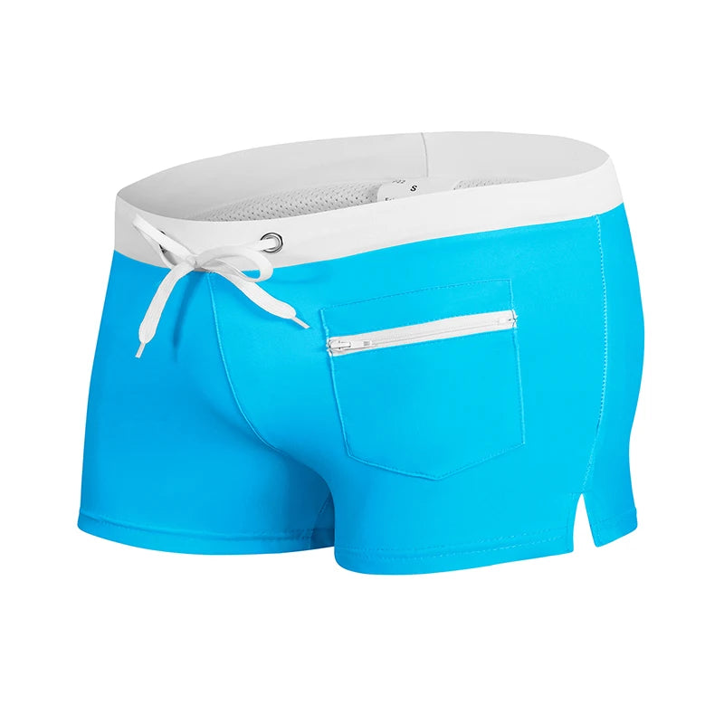 Men's Summer Swim Trunks with Mesh Liner Zipper, Pocket Stretchy Comfy Quick Dry Swimming Shorts