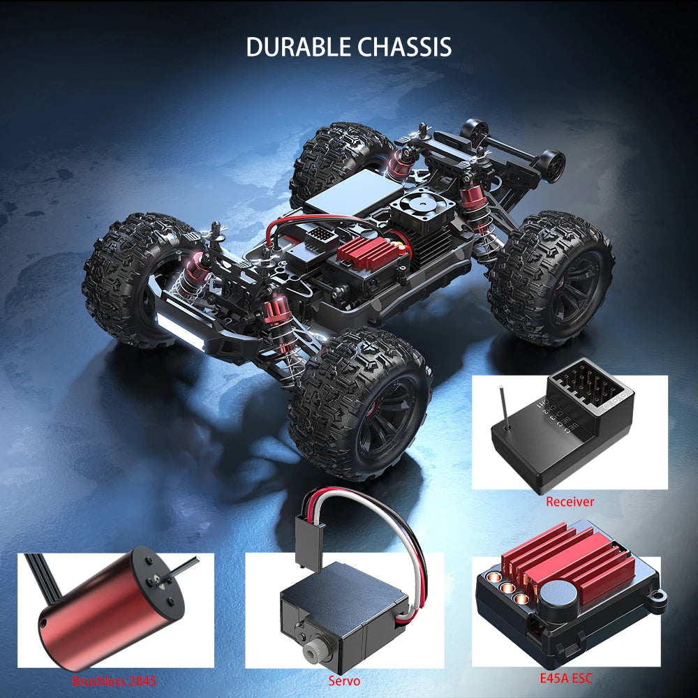 1/16 RC Car 70KM/H Brushless 4WD Off-Road Remote Control Truck