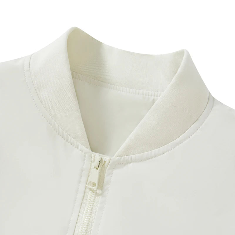 Men s Long Sleeve Jacket Solid Color Zip Up Stand Collar Casual Lightweight Coat