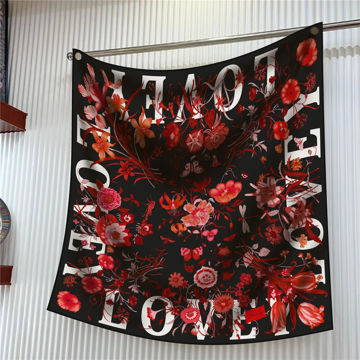 Square Scarf Women Fashion Floral Twill Silk Head Scarf For Lady