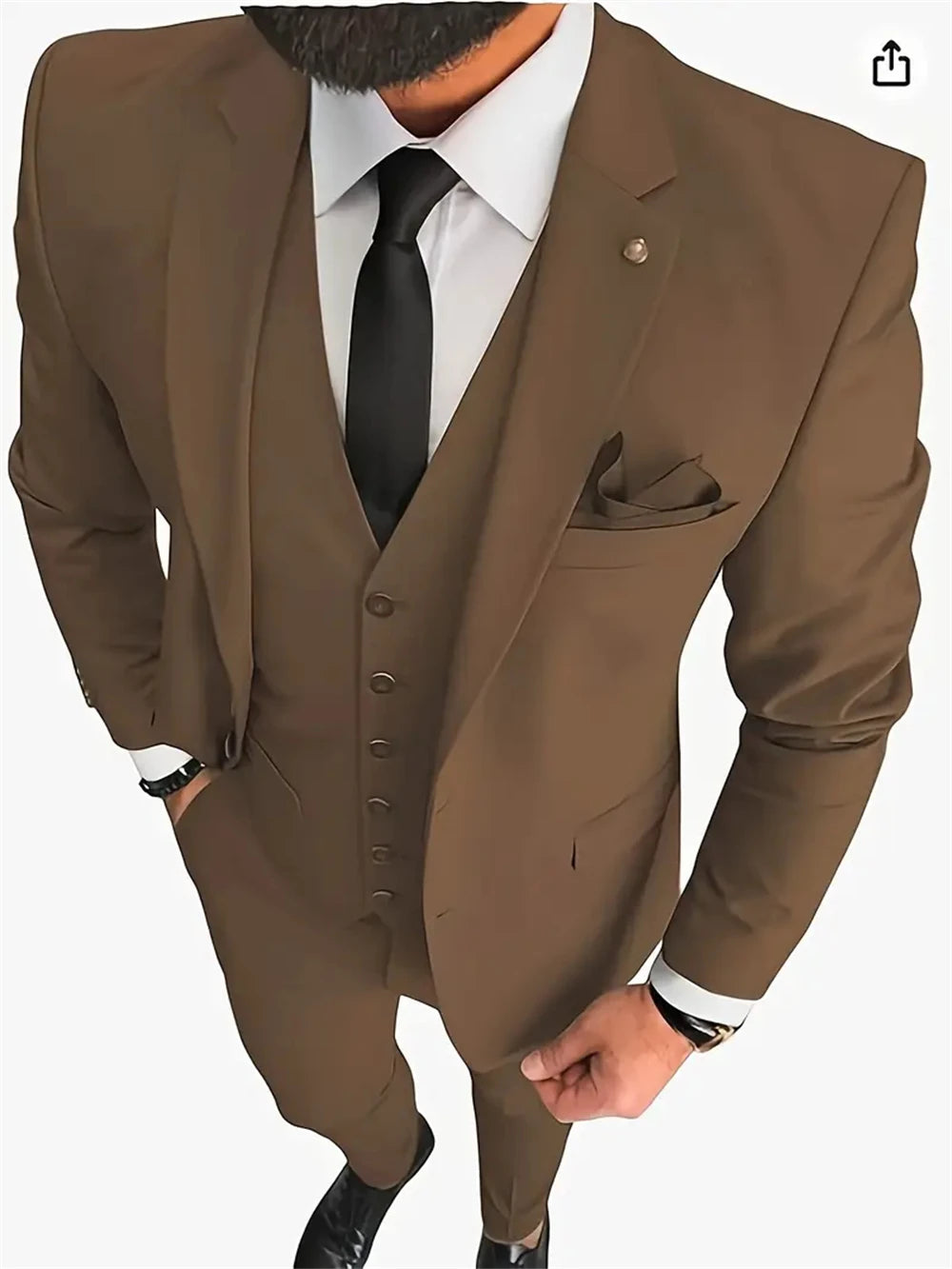 Men's Suits 3pcs Notch Lapel Blazer Formal Pants Tux Vest  (Blazer+vest+Pants)