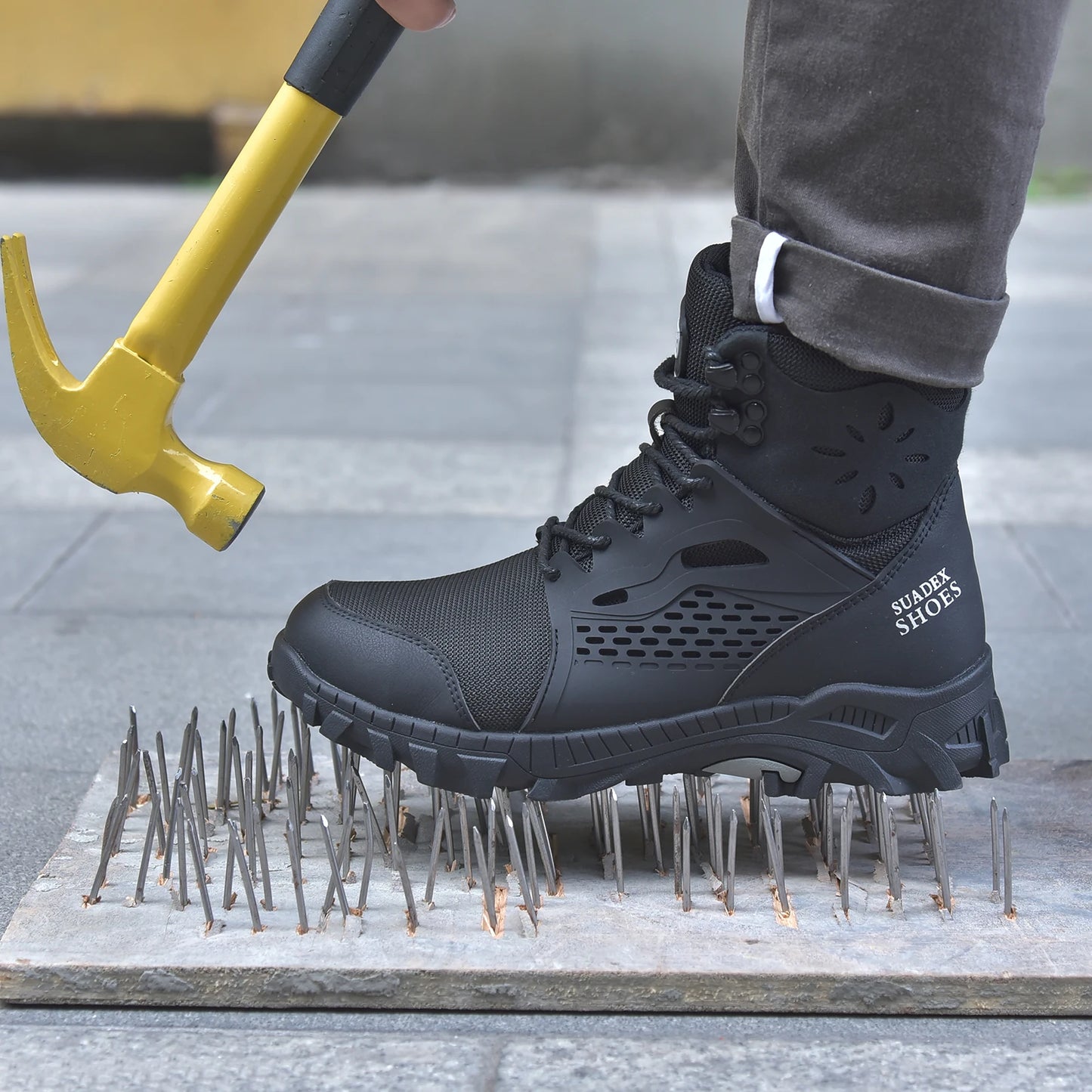 Safety Boots Men Work Shoes Anti-Smashing Steel Toe Male Female Anti-slip