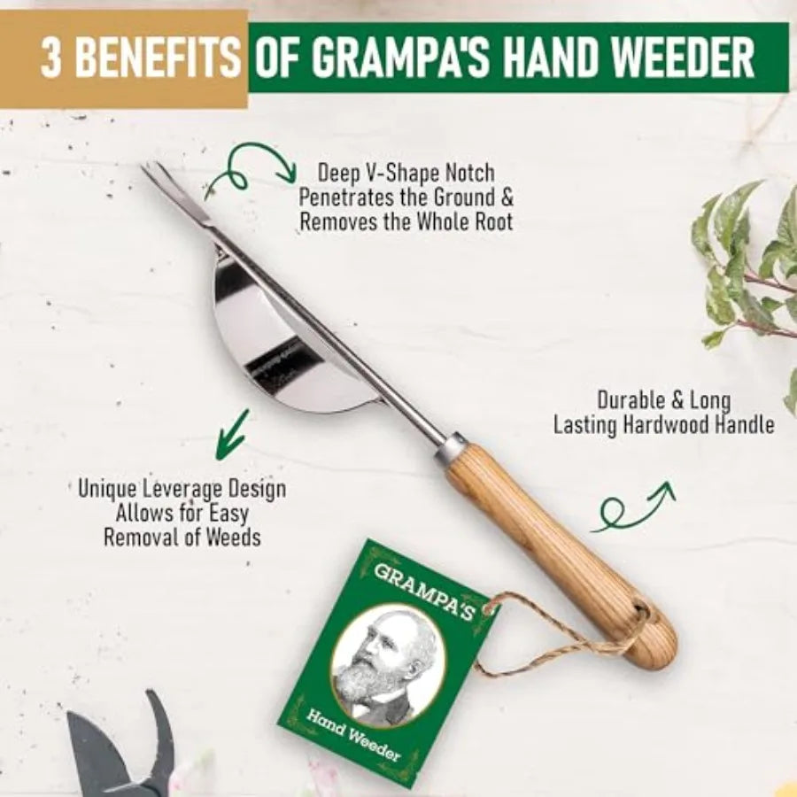 Grampa's Hand Weeder Tool, The Perfect Lightweight Easy to Use Weed Puller Tool for Garden, Durable Unique Lever