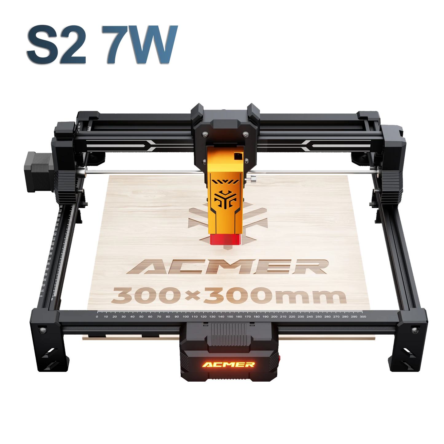 12W 7W 4W Laser Engraver and Cutting Machine Tool, CNC Working Area 300*300mm for Engravable Plywood Acrylic Leather