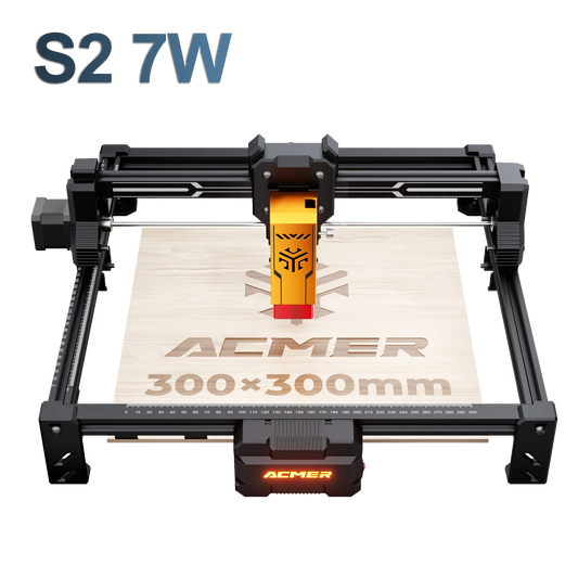 12W 7W 4W Laser Engraver and Cutting Machine Tool, CNC Working Area 300*300mm for Engravable Plywood Acrylic Leather
