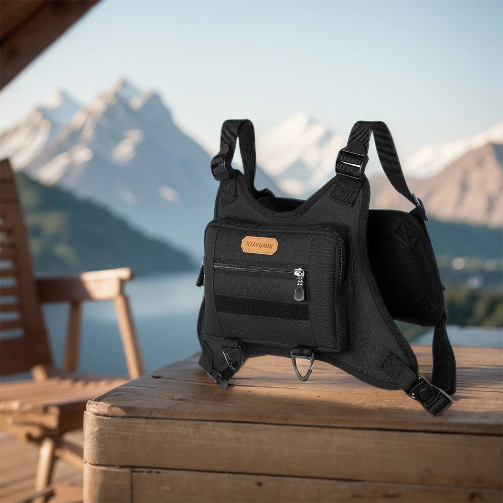 Front Chest Pack Multi-Pockets, Adjustable Strap