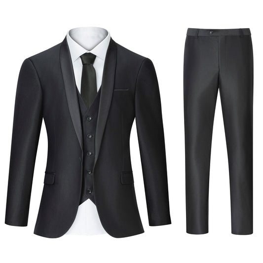 Men's Suit Regular Fit Tuxedo 3 Piece Set   Jacket, Trousers, Vest