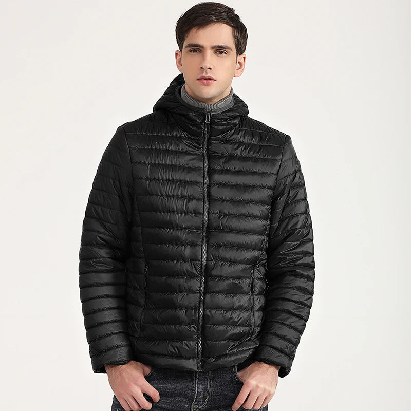 Lightweight Puffer Down Jackets for Men, Warm Parka, Windproof