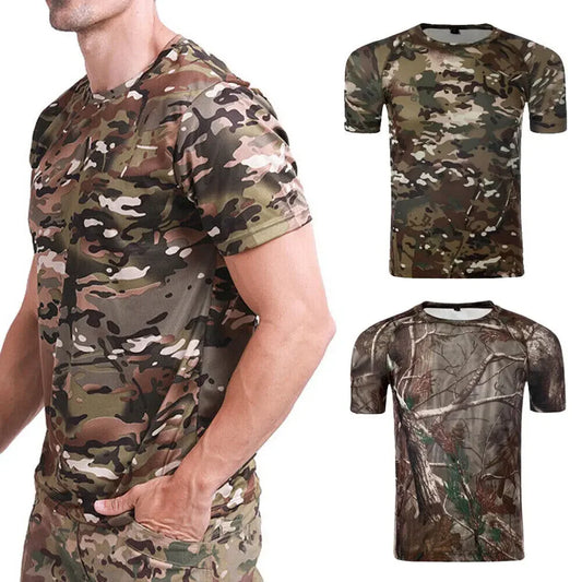 Men Breathable Short Sleeve T-Shirt Quick-Dry Tactical