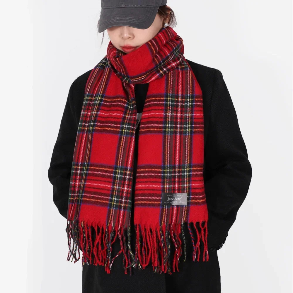Scottish Style Warm Scarf/Shaw. Plaid Soft Long Wrap