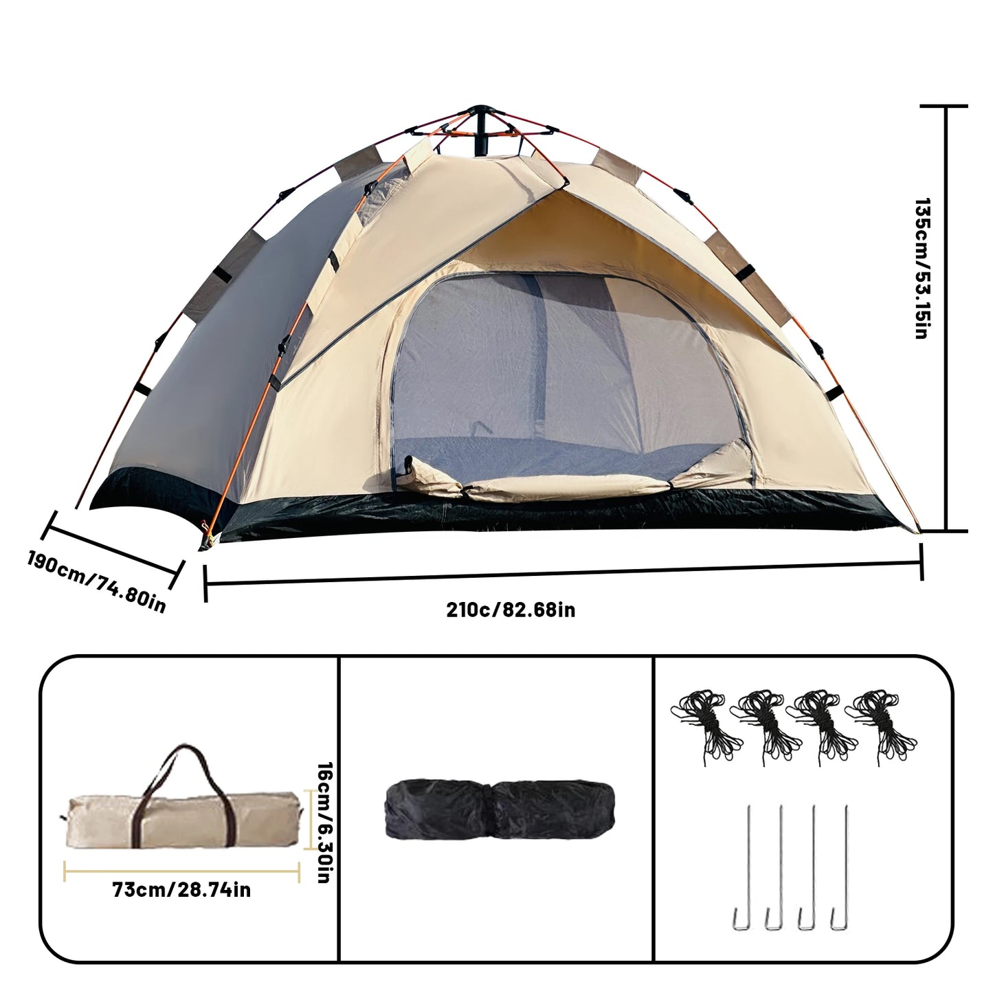 2-4 Person Camping Windproof Tents, Easy To Set Up, lightweight Camping Tent, Suitable For Family Travel, Outdoor Camping
