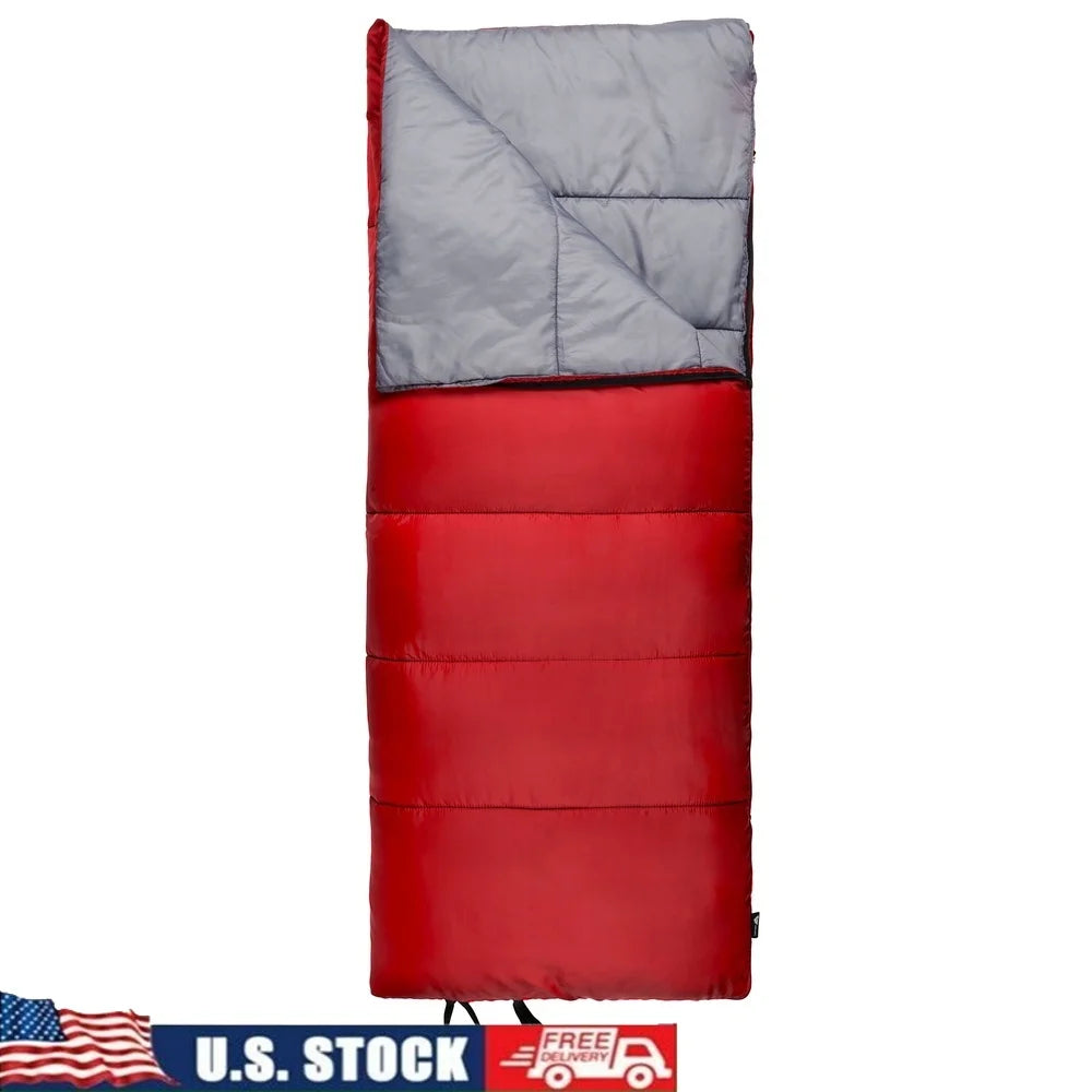 Warm Weather Sleeping Bag Compact Lightweight Camping Travel Quilt Machine Washable Insulated, Polyester Fabric Stuff Sack