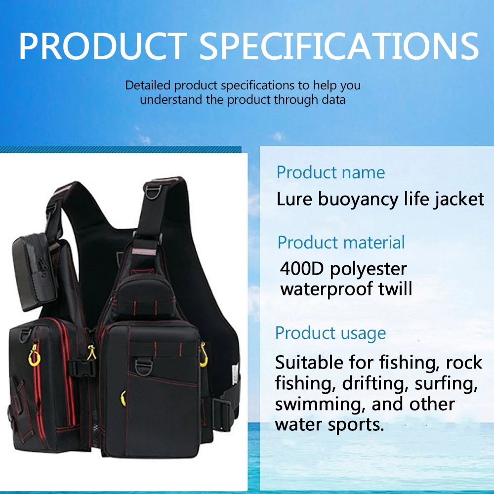 Multi-Functional Life Jacket Vest For Outdoor Fishing, A Must-Have For Safety, Multiple Pockets For Storage Buoyant Material