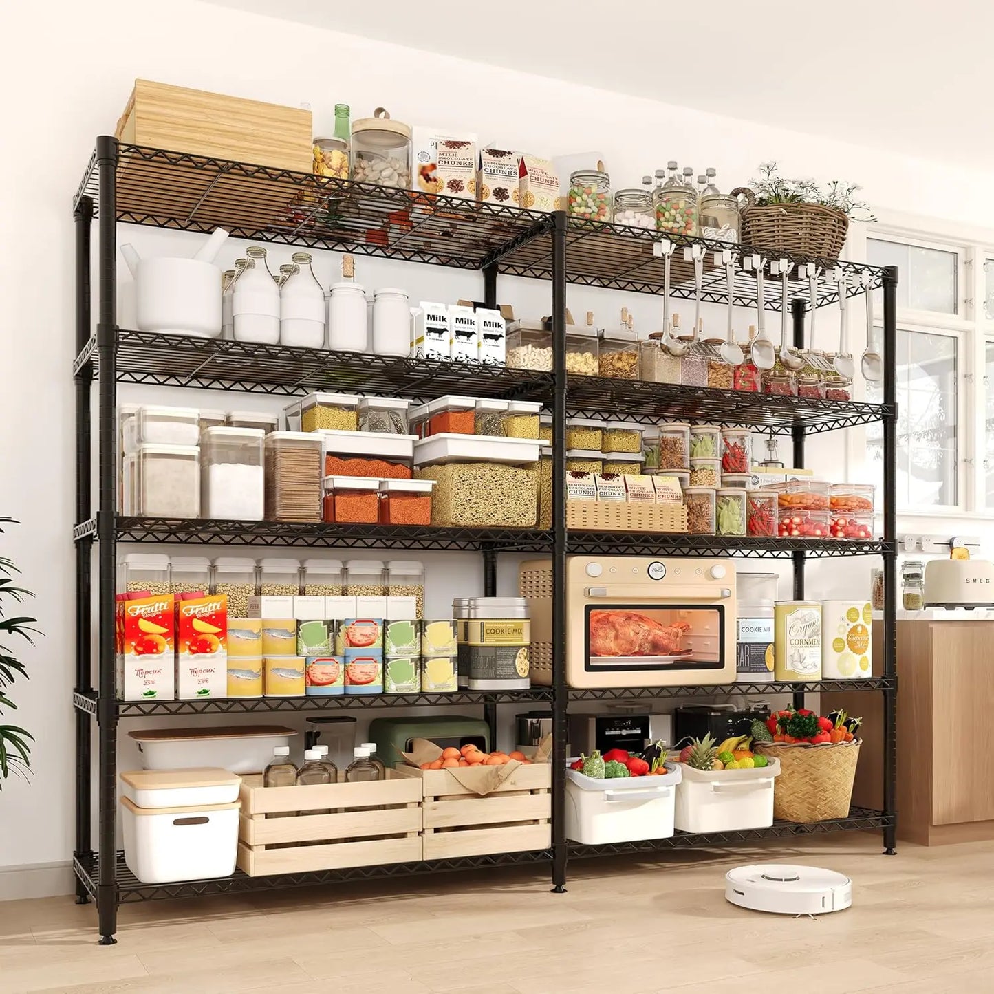 Heavy Duty Storage Shelves 4/5 Tiers Metal Shelving Unit Adjustable Organization