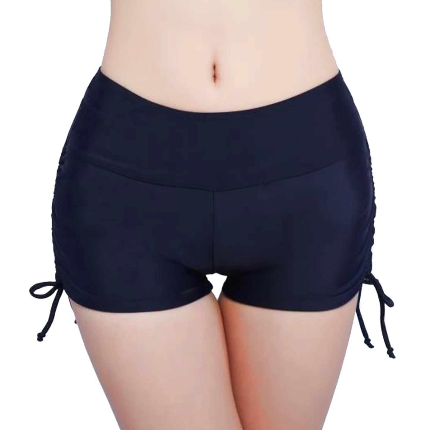 Women s Swim Shorts, High Waist Sides Drawstring Stretch Tankini Bottoms with UV Protection