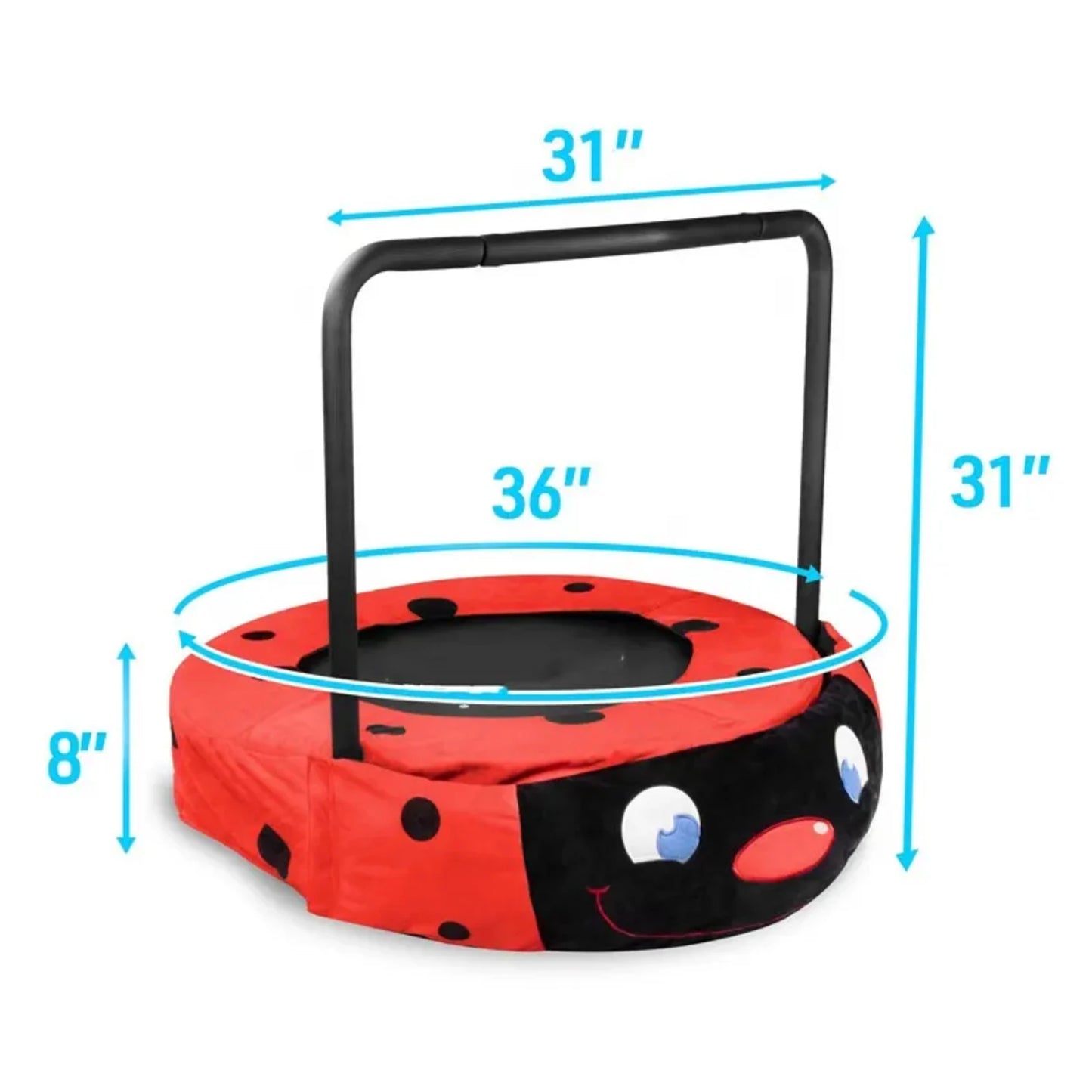 36 Inch Trampoline With Foam-Padded Handlebar Foldable Indoor Outdoor Kids Trampoline