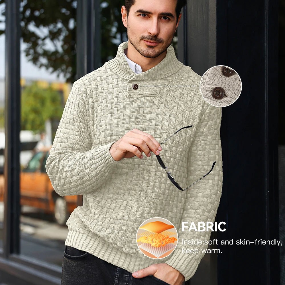 Men’s, Women Knitted Sweater Crew Neck Long Sleeve Pullover Textured Ribbed Edge