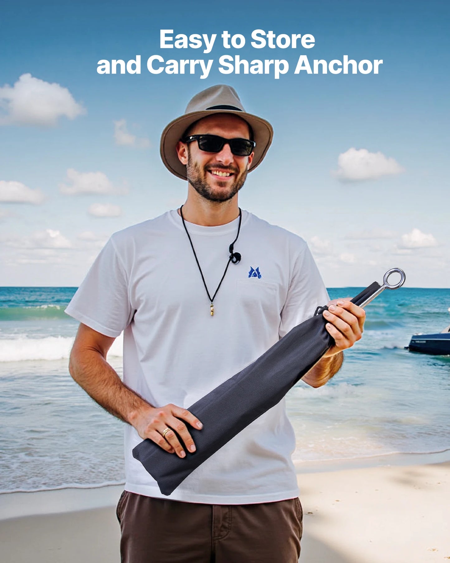 Sand Anchor, 18/36in Stainless Steel Beach Anchor, Sand Boat Anchor with Spiral Blade, Shallow Water Boat Auger Anchor