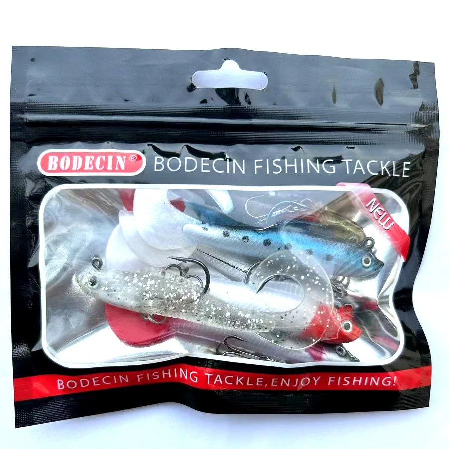 6PCS Artificial Fishing Tackle, Soft Silicone Swimbait