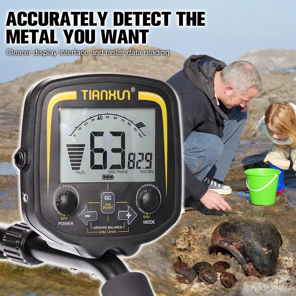 Metal Detector Professional Underground Depth 2.5m Scanner  Pin pointer 11inch