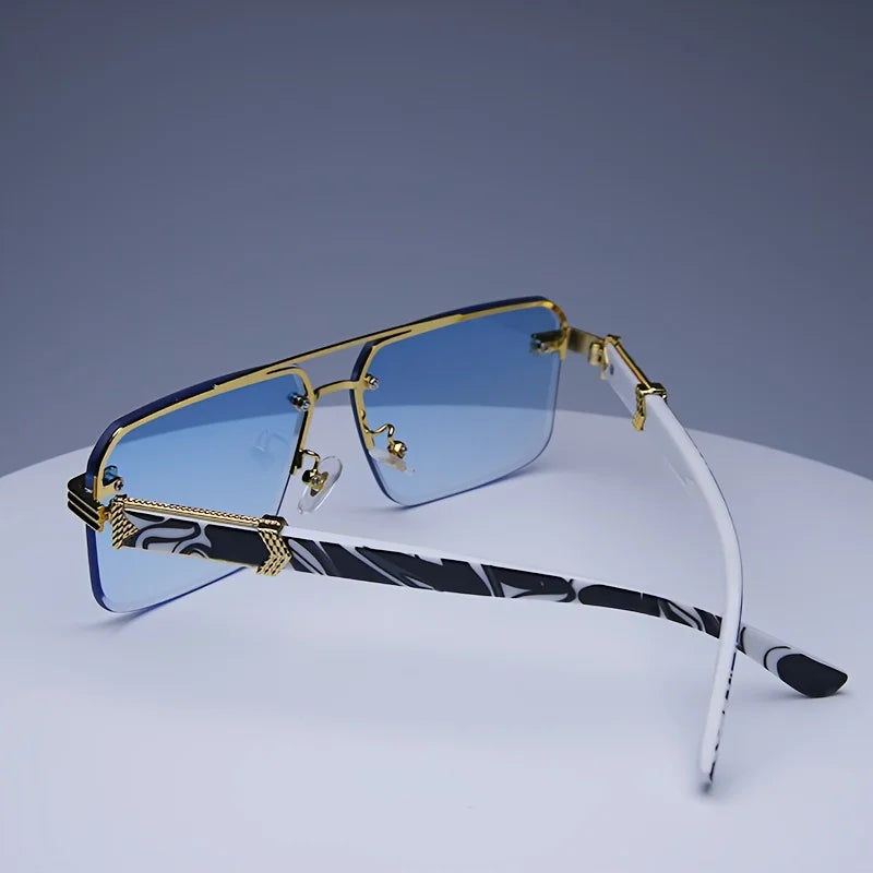 Fashion Rimless Sunglasses, Unisex Classic Small Square Summer Shades, You Choose the Color