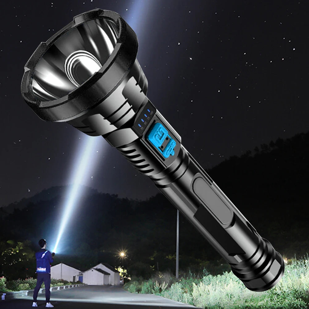 Emergency Flashlight LED Camping Lamp Multifunctional Waterproof Handheld Lantern USB Charging Service Work Light Power Display