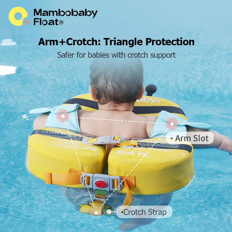 Baby Float with Crotch Support, 98% UV Protection Canopy. Skin-friendly Baby Swim Ring Pool Float