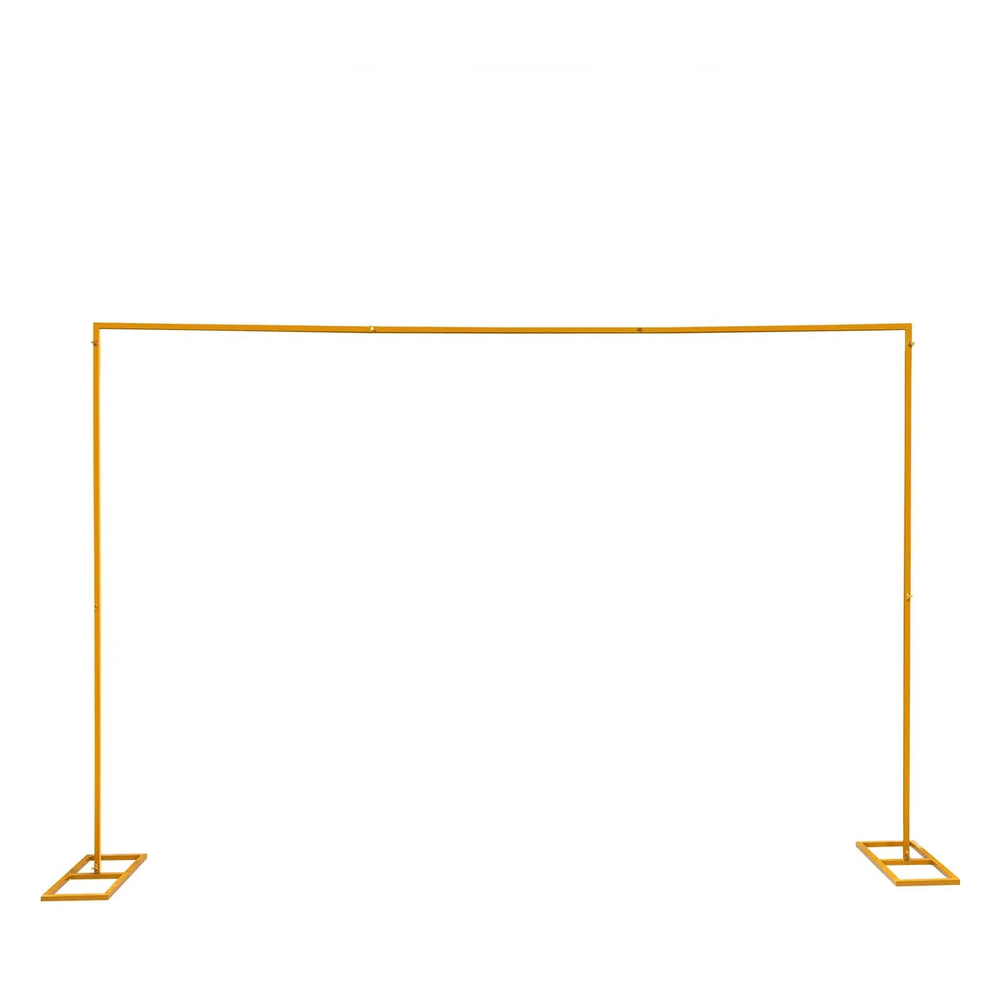Adjustable Gold Square Wedding Arch Stand with Base, Heavy Duty Metal Backdrop Frame
