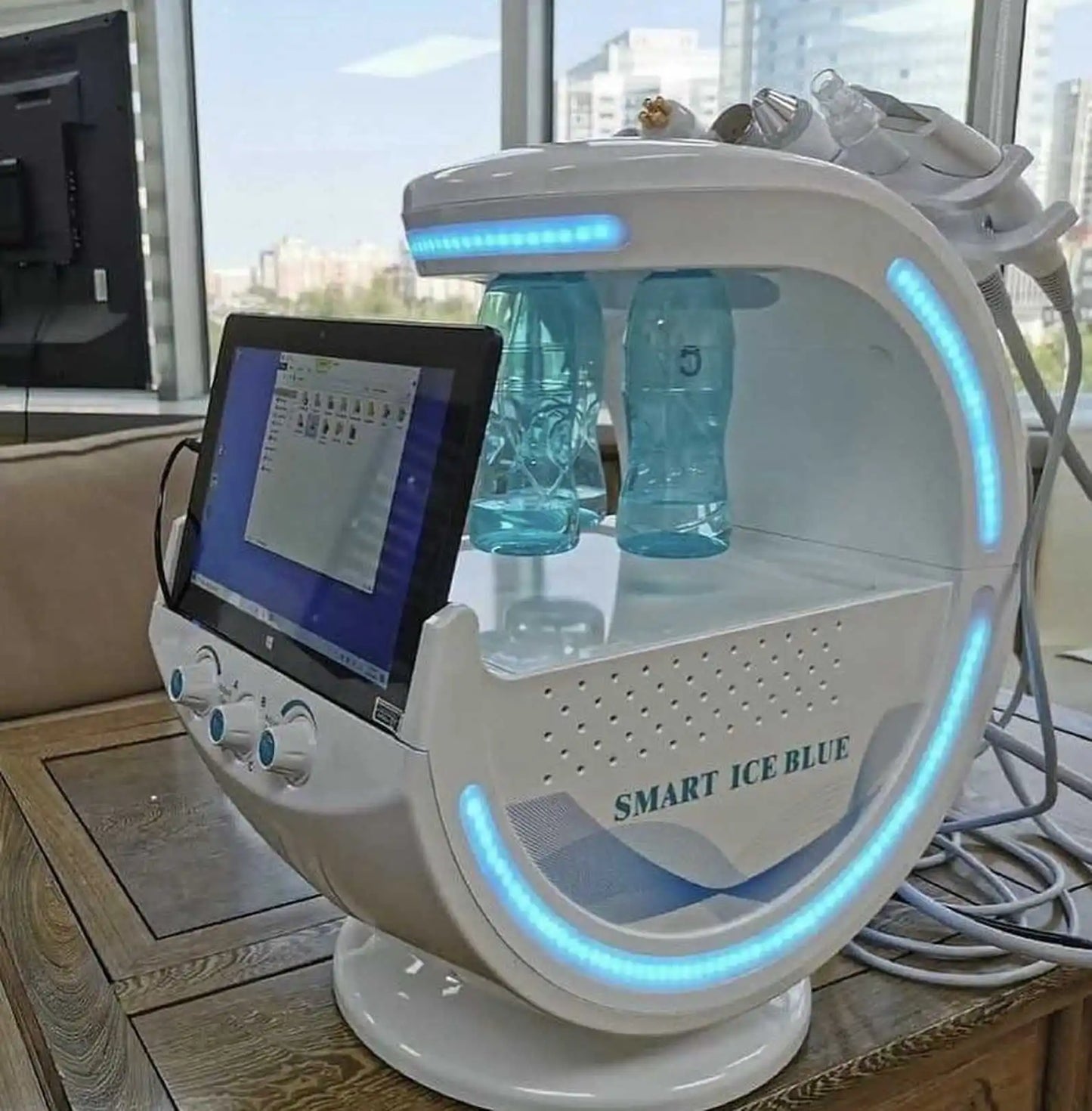 7 In 1 Smart Ice Blue Hydra oxyge Dermabrasion Facial Mahcine Skin Cleaning Skin Analyzer Dermabrasion Facial Aquafacial