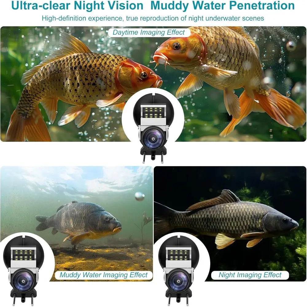 5 HD LCD Portable Fish Finder with 100ft Cable and Infrared Night Vision for Ice Fishing
