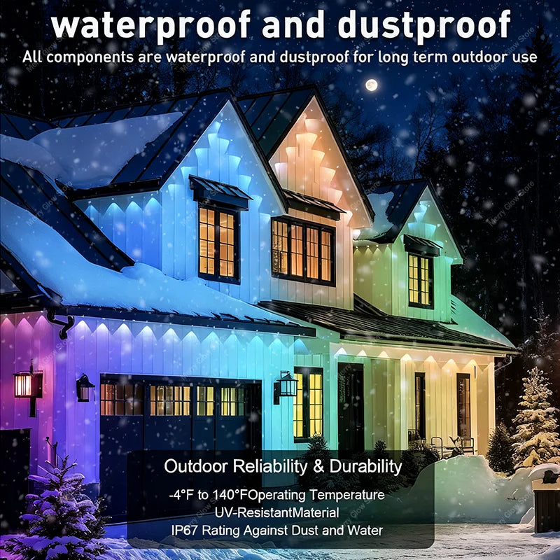 100FT 60 LEDs Permanent Outdoor Flashing Lights