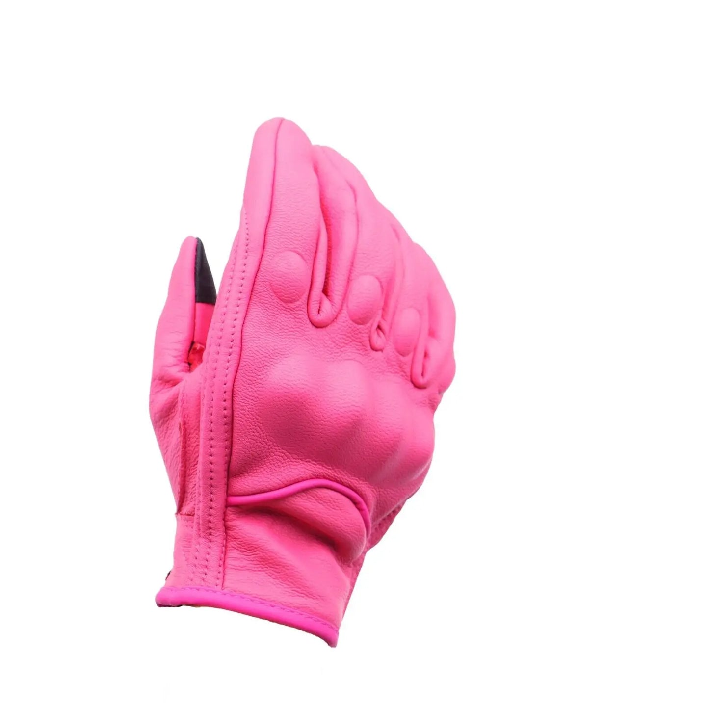 Women Pink Goatskin Leather Work, Riding Gloves
