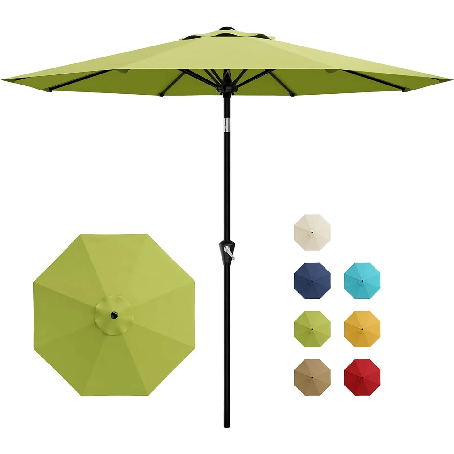 10FT Patio Umbrella, Outdoor Table Umbrella With Crank Lift & Tilt. Sunshade Waterproof For Garden, Yard, Pool, Deck