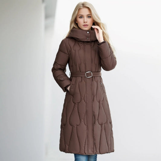 Knee Length Cotton Jacket For Women, Loose And Thickened Overcoat
