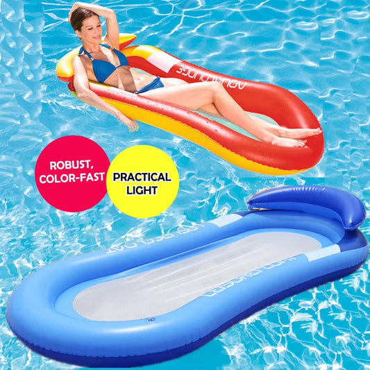 Outdoor Foldable Water Hammock Inflatable Floating Swimming Pool Mattress PVC Summer Air Mattresses Party Lounge Bed 2025