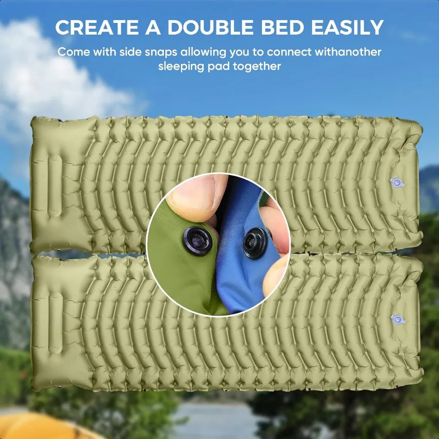 Sleeping Pad Ultra Lightweight with Pillow Foot Pump Compact and Portable Ideal for Outdoor