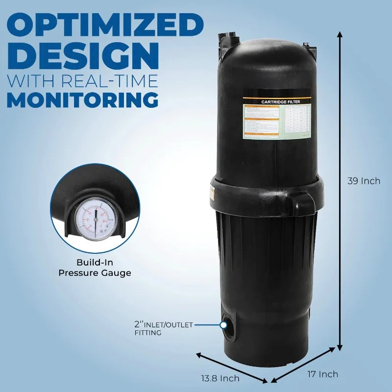 XtremepowerUS 175 sq/ft Swimming Pool Cartridge Filter In-Ground Pool/Spa Pool Filter for Pool Up to 35,000 Gallons
