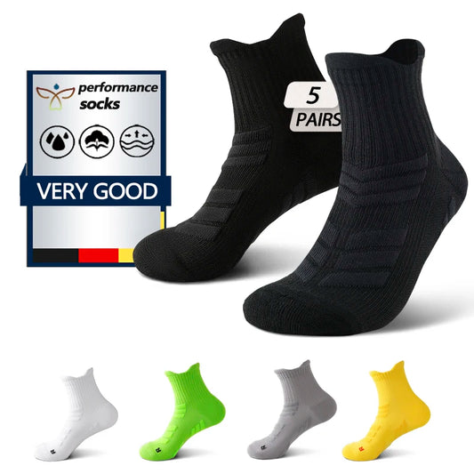 5 Pairs Pack Trendy Sports Socks Non-Ball Tangle Comfortable Breathable for Various Indoor And Outdoor Sports