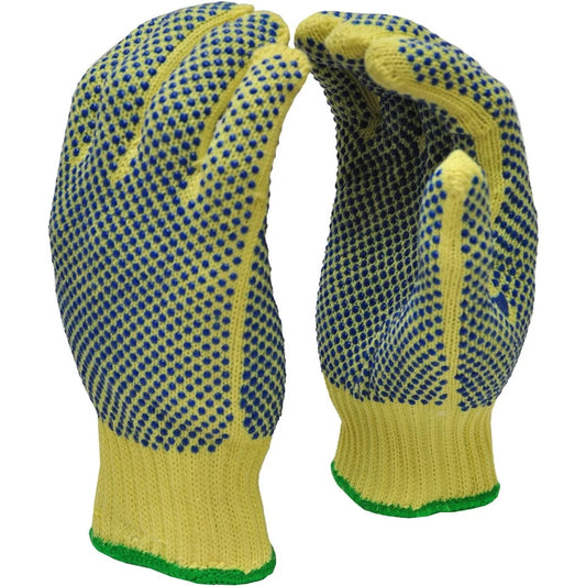 Cut Resistant Kevlar Gloves with PVC Dots Super Grip Safety Cuff Ideal Glass Handling and Cutting