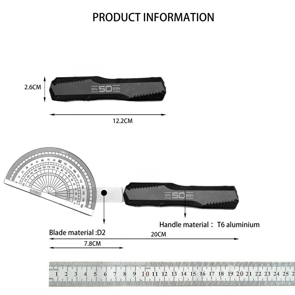 Tactical Knife, Steel Blade, Aluminum Handle Outdoor Camping, Survival