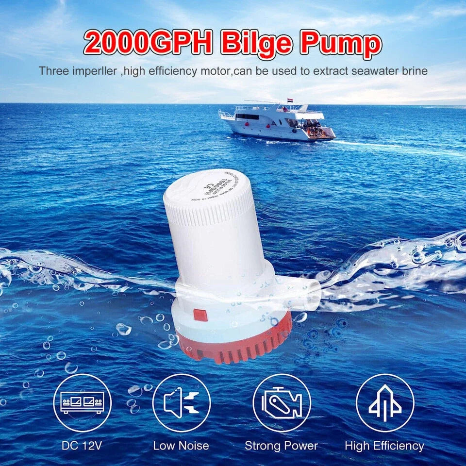 2000GPH  Bilge Pump, 12V Submersible  Pump