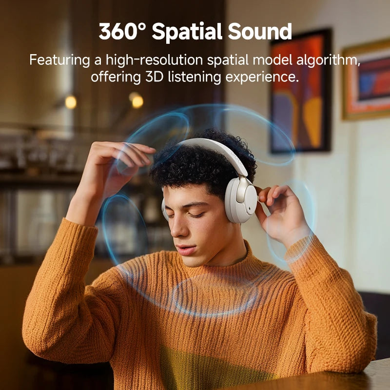 Wireless Headphone 50dB Noise Canceling Hi-Res Spatial Audio Earphone with LDAC Bluetooth 5.4 Over Ear Headset