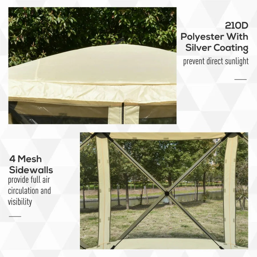 Pop Up Camping Canopy Gazebo Screen Shelter Tent with 1 Person Easy Set Up Ventilating Mesh Portable Carry Bag