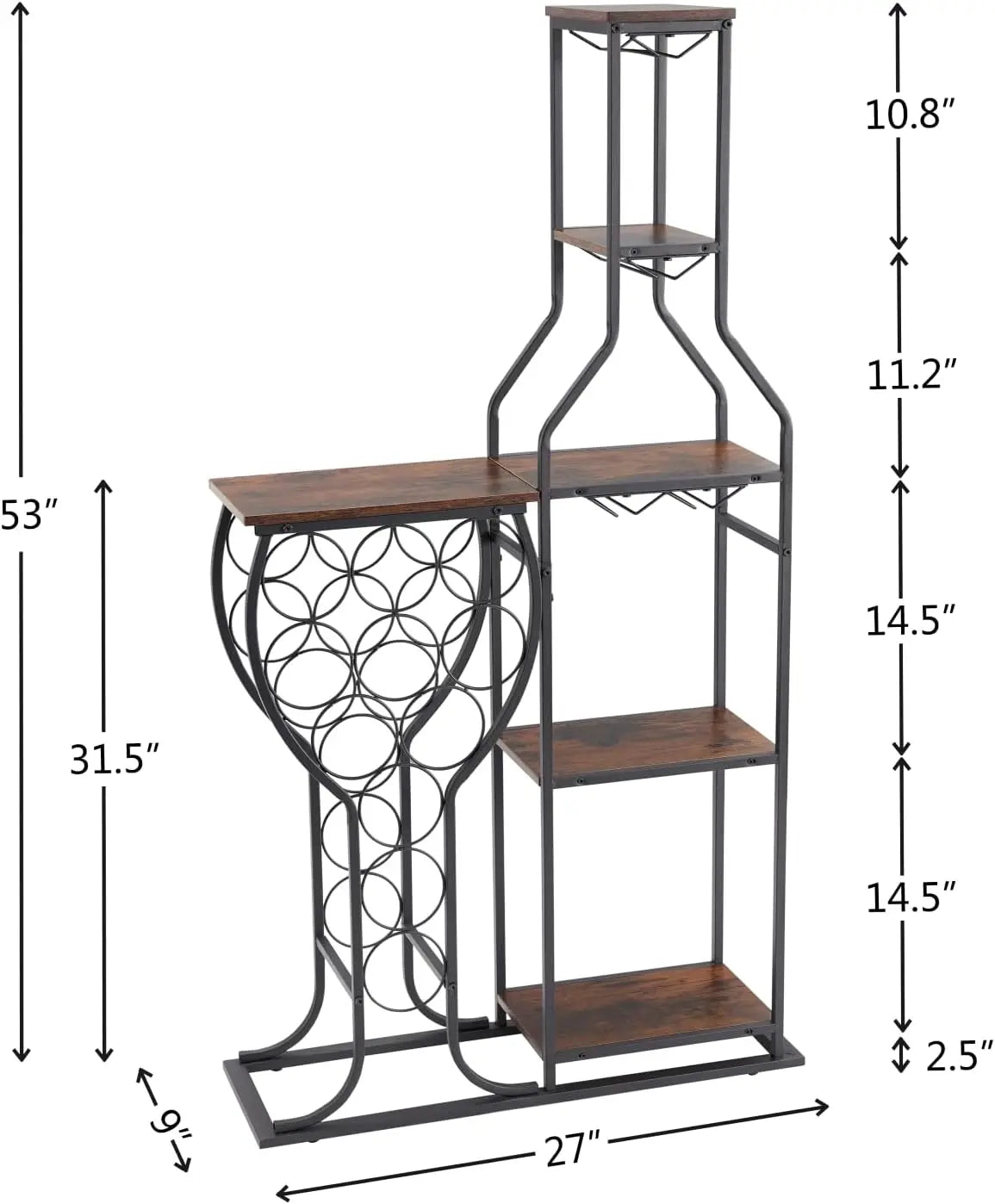 Wine Bottle and Glass Holder, Wrought Iron Wall-Mounted Racks, Household Accessories, Gifts