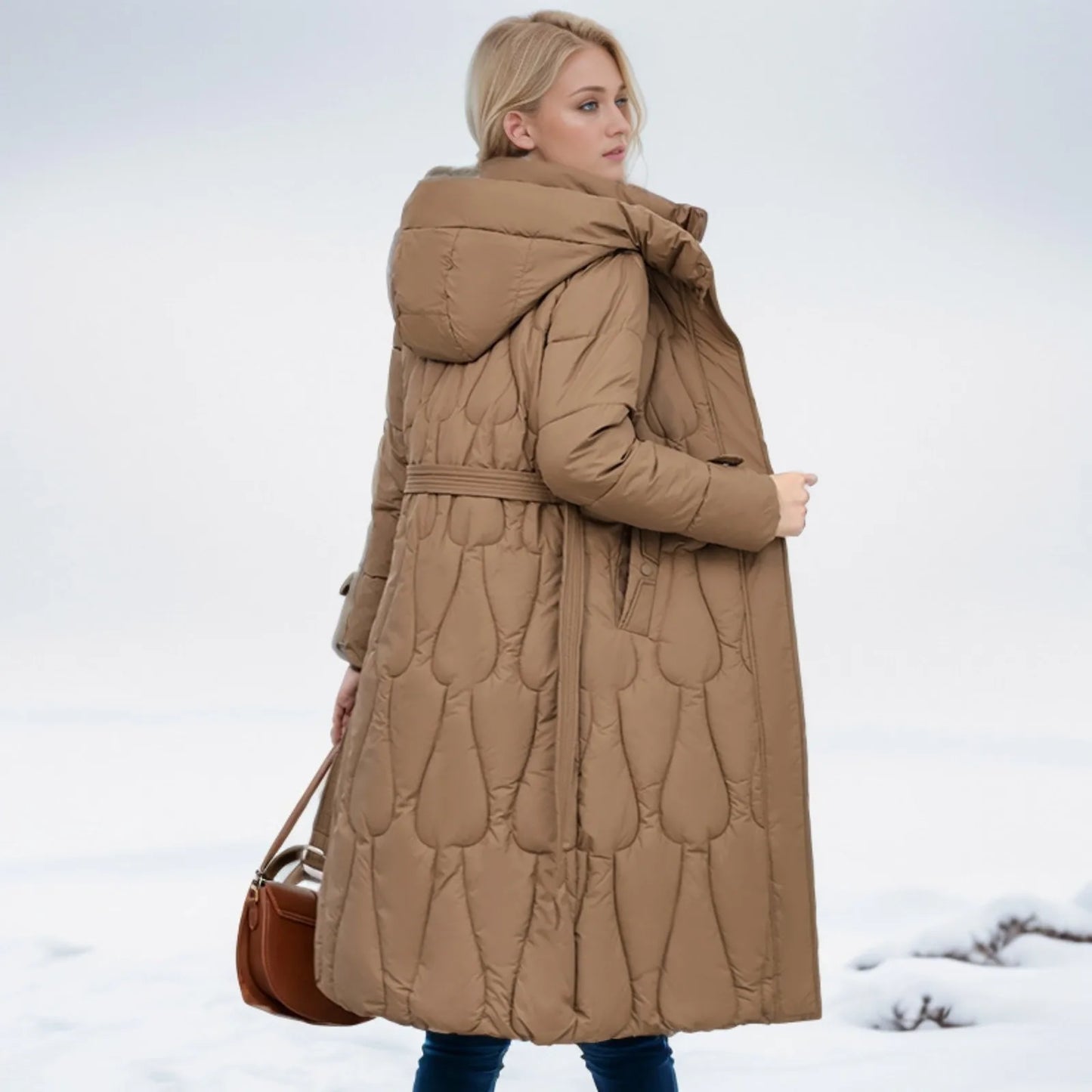 Knee Length Cotton Jacket For Women, Loose And Thickened Overcoat