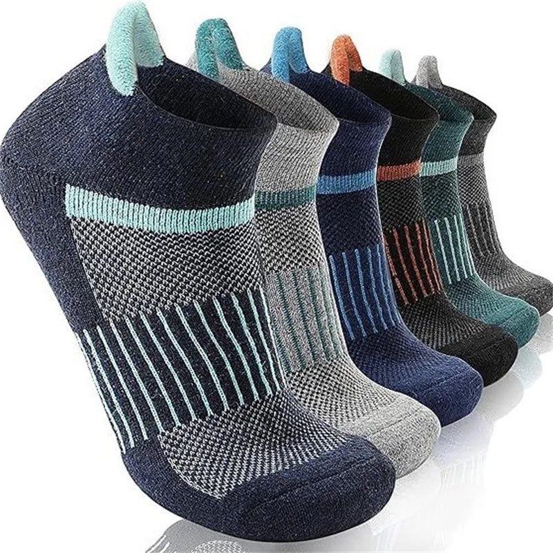 6 Pairs Wool Ankle Running Hiking Socks, Compression Support, Breathable Thick Cushion. No Show Socks for Women Men