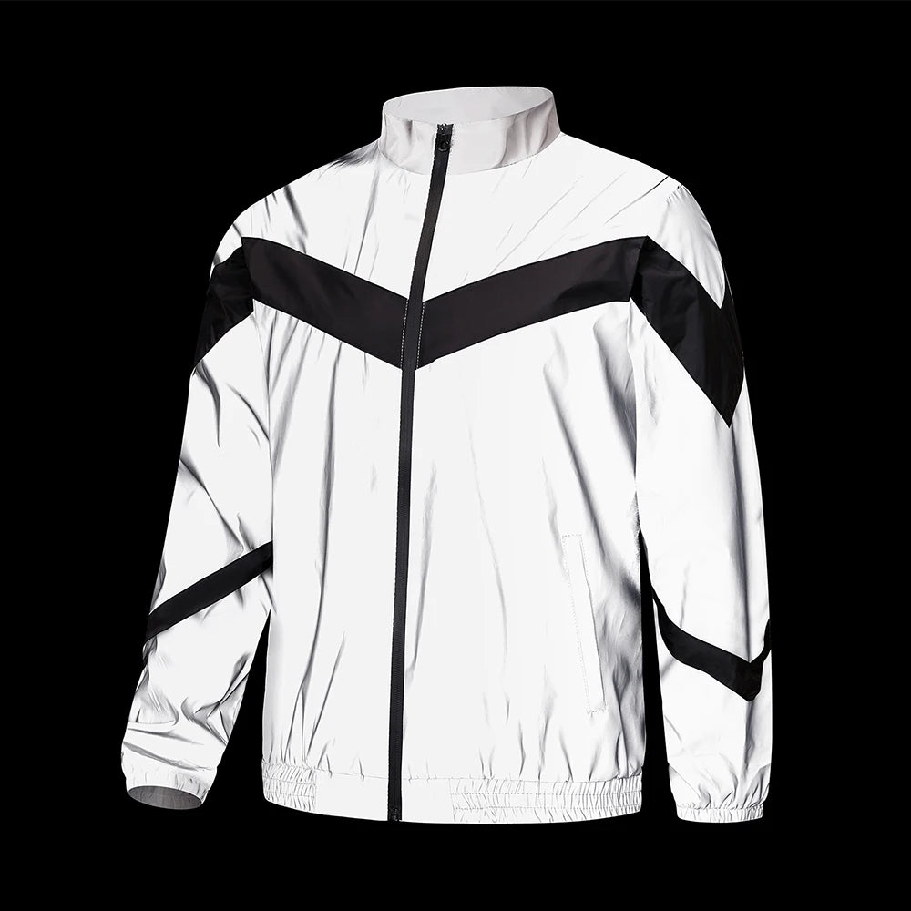 Men's Night Reflective Jacket Stand Collar